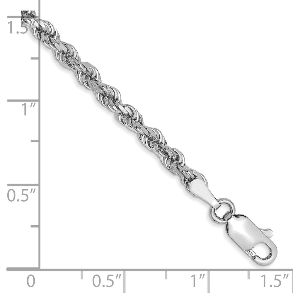 10k White Gold 3mm Diamond-cut Rope Chain (10K023W-7)