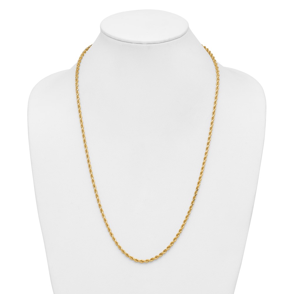 14K 26 inch 3.25mm Diamond-cut Rope with Lobster Clasp Chain (024L-26)