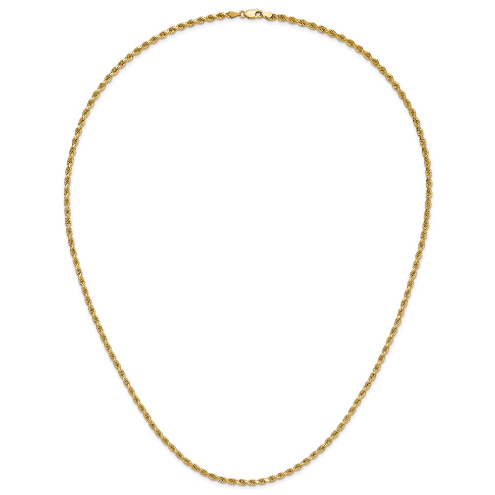 14K 26 inch 3.25mm Diamond-cut Rope with Lobster Clasp Chain (024L-26)