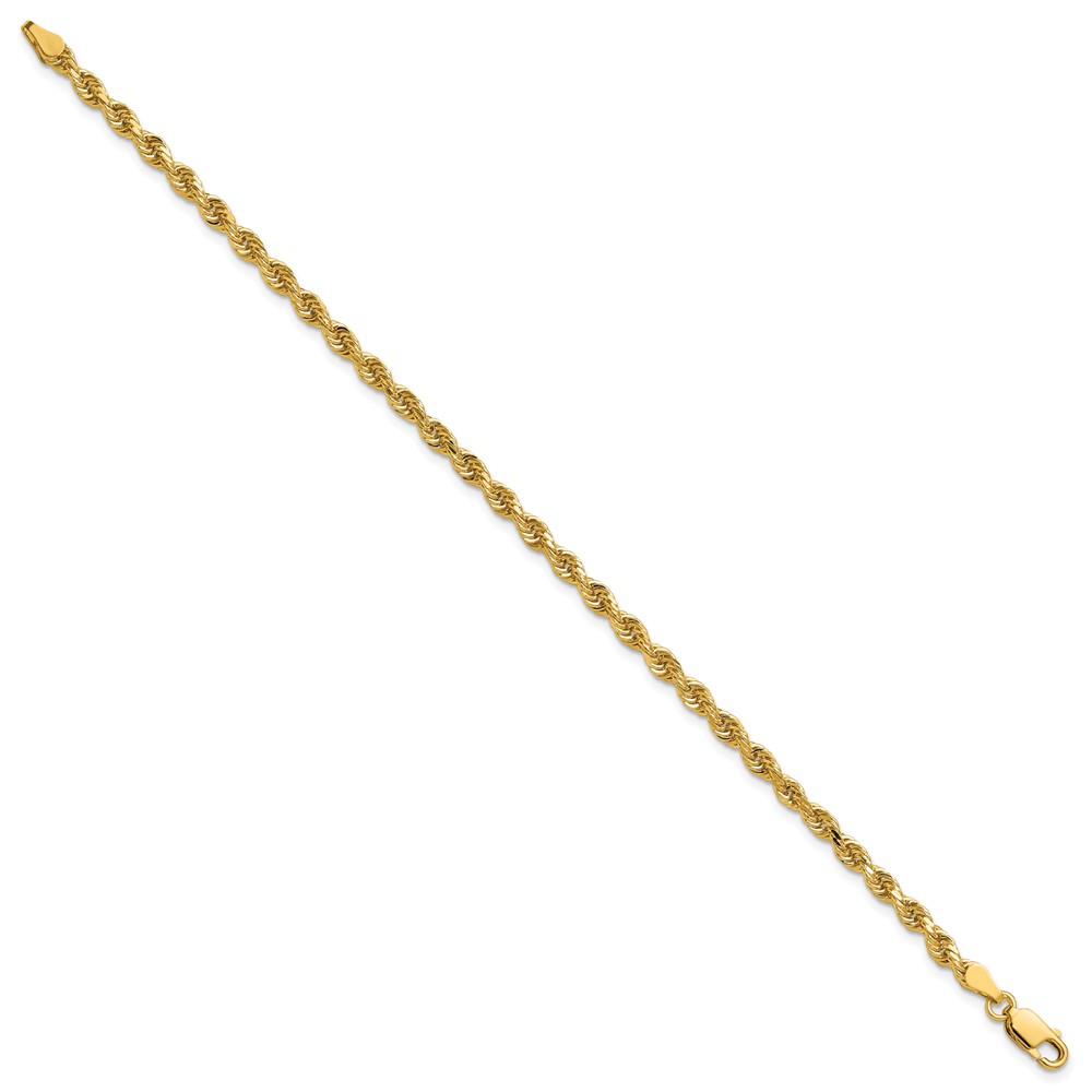 14K 7 inch 3.25mm Diamond-cut Rope with Lobster Clasp Chain (024L-7)