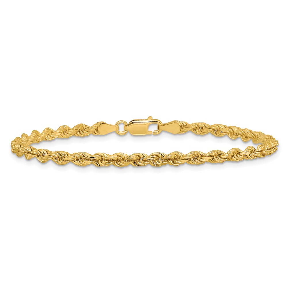 14K 7 inch 3.25mm Diamond-cut Rope with Lobster Clasp Chain (024L-7)