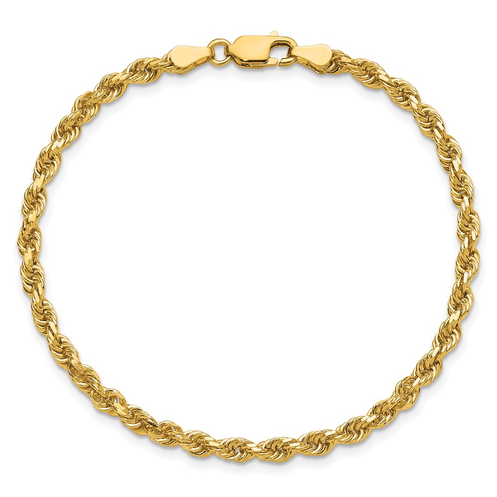 14K 7 inch 3.25mm Diamond-cut Rope with Lobster Clasp Chain (024L-7)