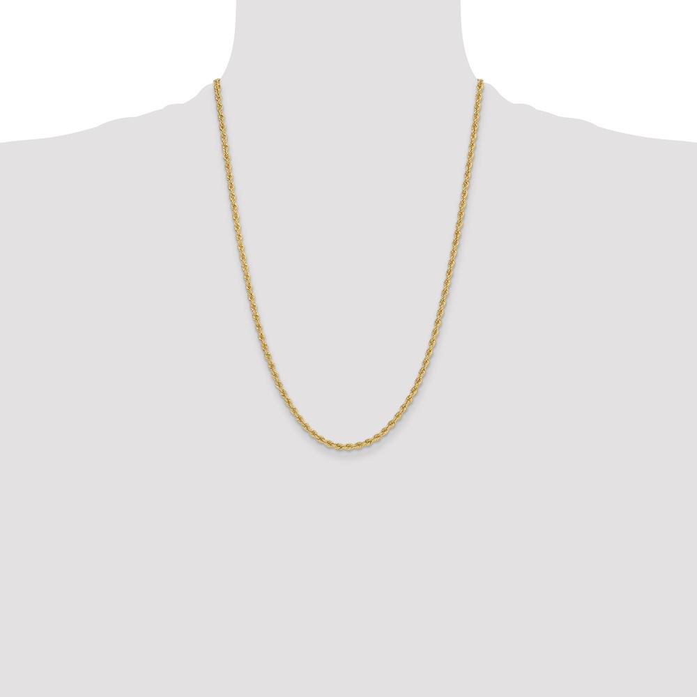 14k 3.3mm Regular Rope Chain (024S-24)