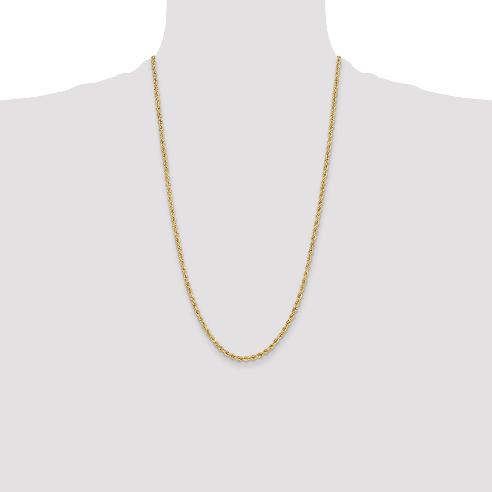 14k 3.3mm Regular Rope Chain (024S-26)