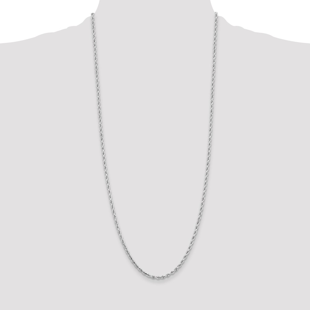 10k White Gold 3.25mm Diamond-cut Rope Chain (10K024W-30)