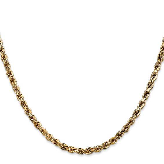 14K 3.5mm Diamond-cut Rope with Lobster Clasp Chain (per inch)