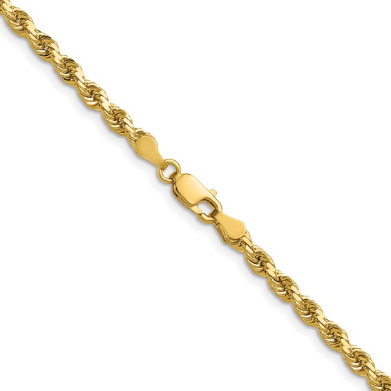 14K 3.5mm Diamond-cut Rope with Lobster Clasp Chain (per inch)