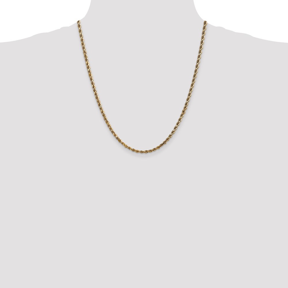 14K 22 inch 3.5mm Diamond-cut Rope with Lobster Clasp Chain (025L-22)