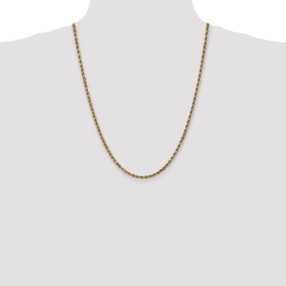 14K 24 inch 3.5mm Diamond-cut Rope with Lobster Clasp Chain (025L-24)
