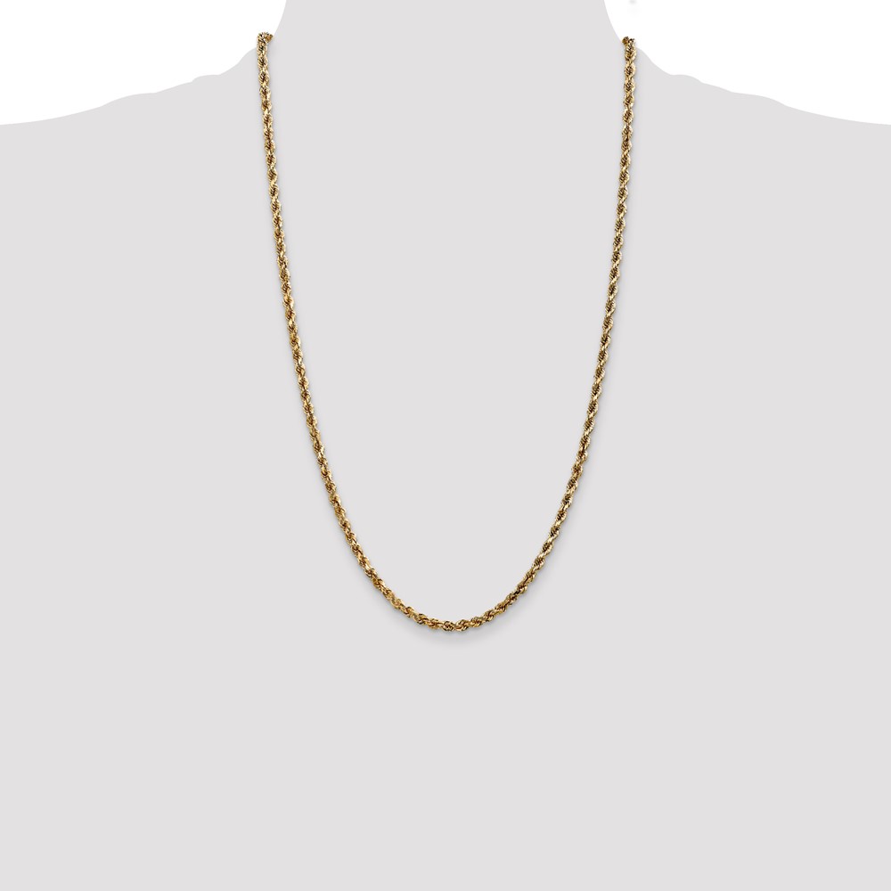 14K 26 inch 3.5mm Diamond-cut Rope with Lobster Clasp Chain (025L-26)