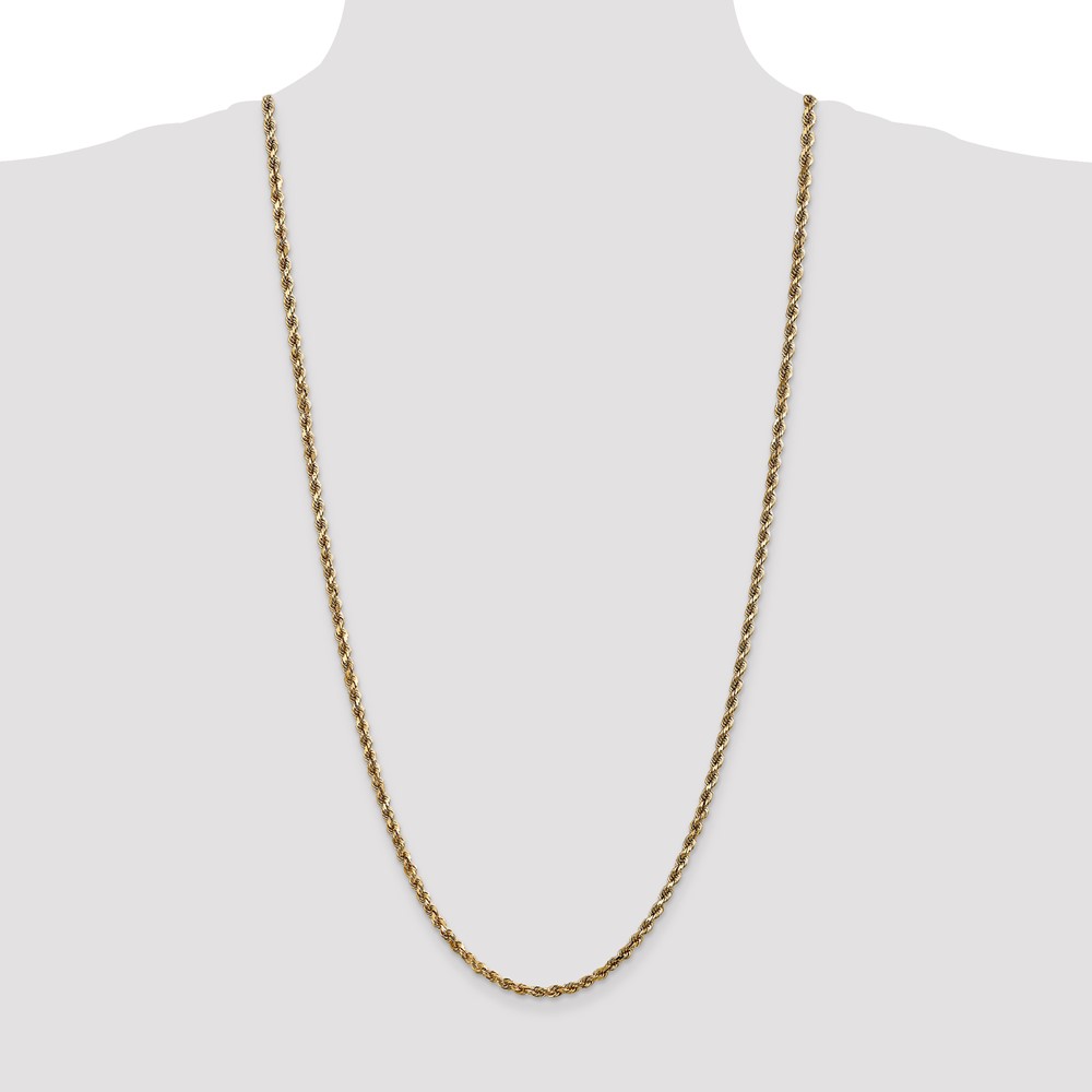 14K 30 inch 3.5mm Diamond-cut Rope with Lobster Clasp Chain (025L-30)
