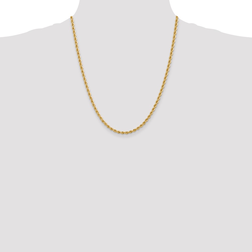 14K 22 inch 3.65mm Regular Rope with Lobster Clasp Chain (025S-22)