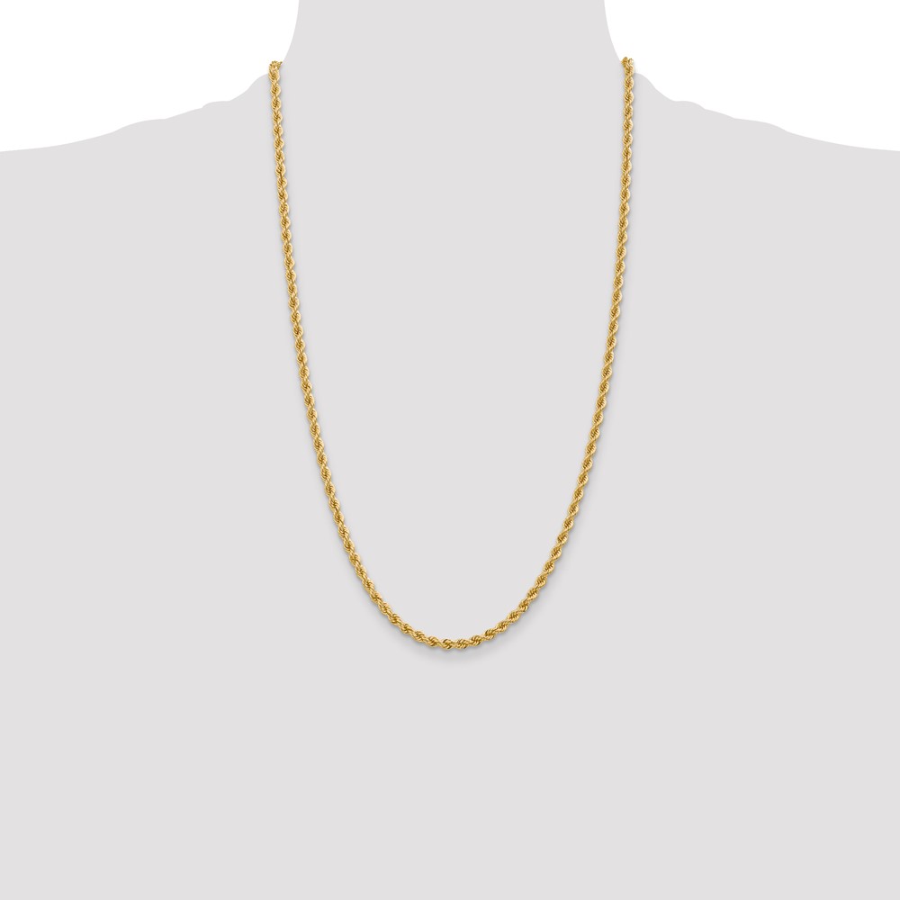 14K 26 inch 3.65mm Regular Rope with Lobster Clasp Chain (025S-26)