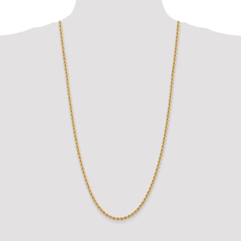 14K 30 inch 3.65mm Regular Rope with Lobster Clasp Chain (025S-30)
