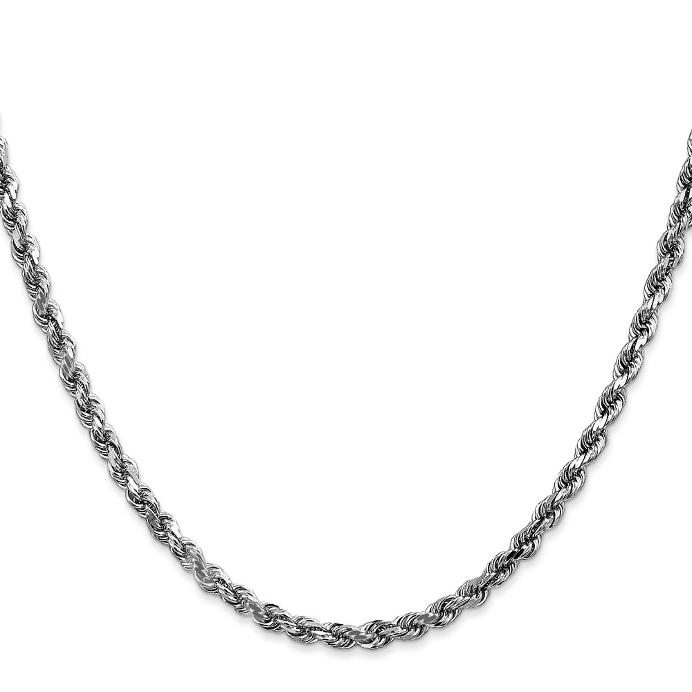 10k White Gold 3.5mm Diamond-cut Rope Chain (10K025W-30)