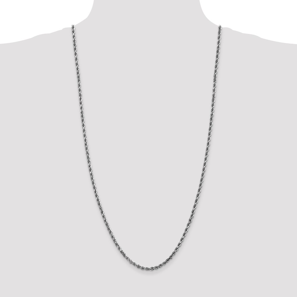 10k White Gold 3.5mm Diamond-cut Rope Chain (10K025W-30)