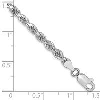 14K White Gold 3.5mm Diamond-cut Rope Chain with Lobster Clasp, 7" view 2