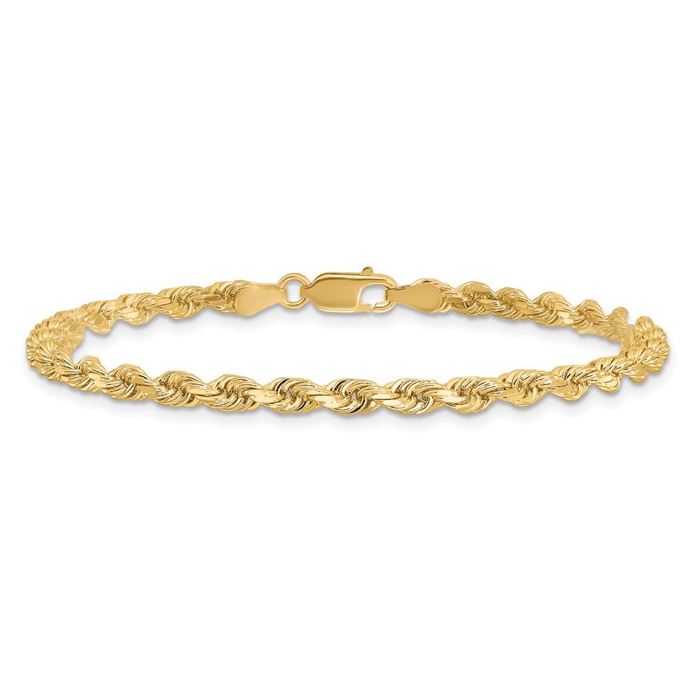 14K 7 inch 3.5mm Diamond-cut Rope with Lobster Clasp Chain (025L-7)