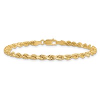14K 3.5mm Yellow Gold Diamond-cut Rope Chain with Lobster Clasp, 7" view 3