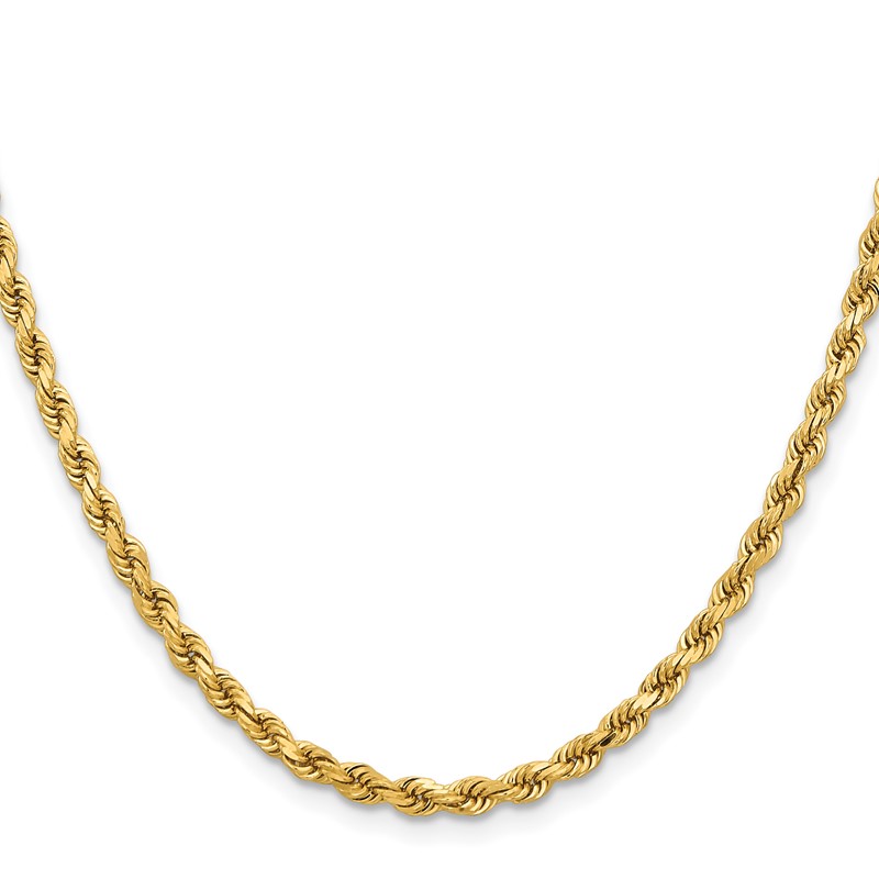 14K 16 inch 3.75mm Diamond-cut Rope with Lobster Clasp Chain