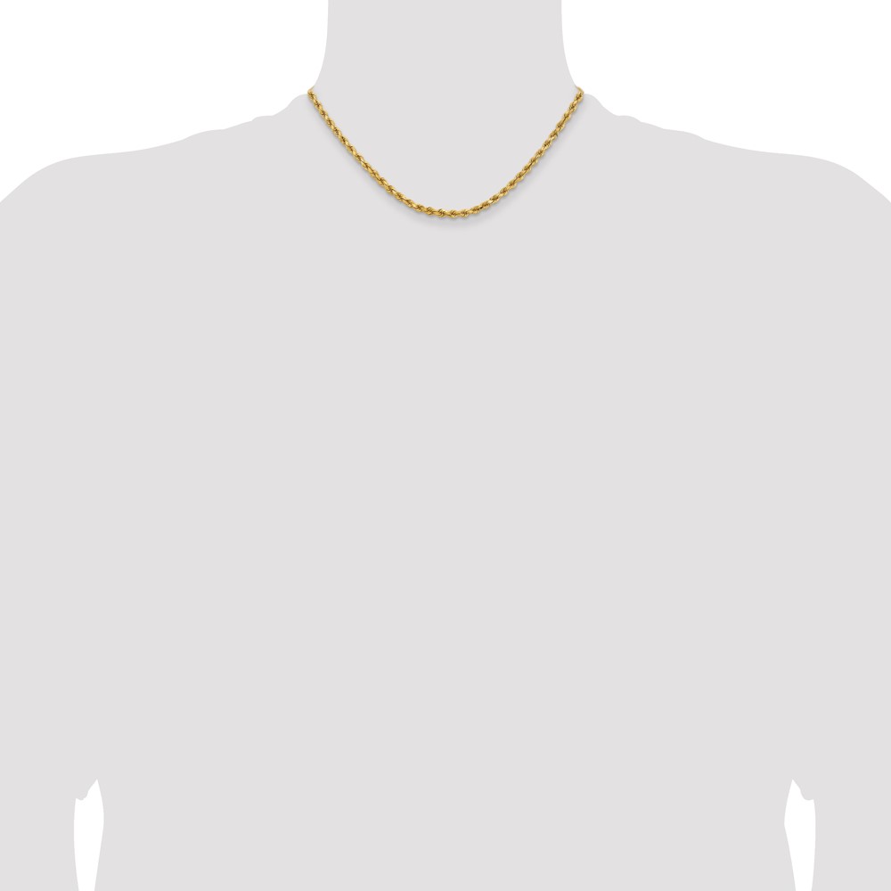 14K 16 inch 3.75mm Diamond-cut Rope with Lobster Clasp Chain (027L-16)