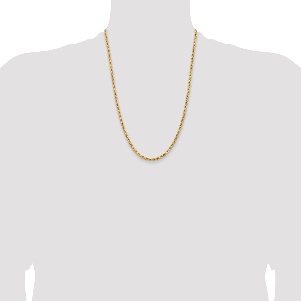 14K 24 inch 3.75mm Diamond-cut Rope with Lobster Clasp Chain (027L-24)