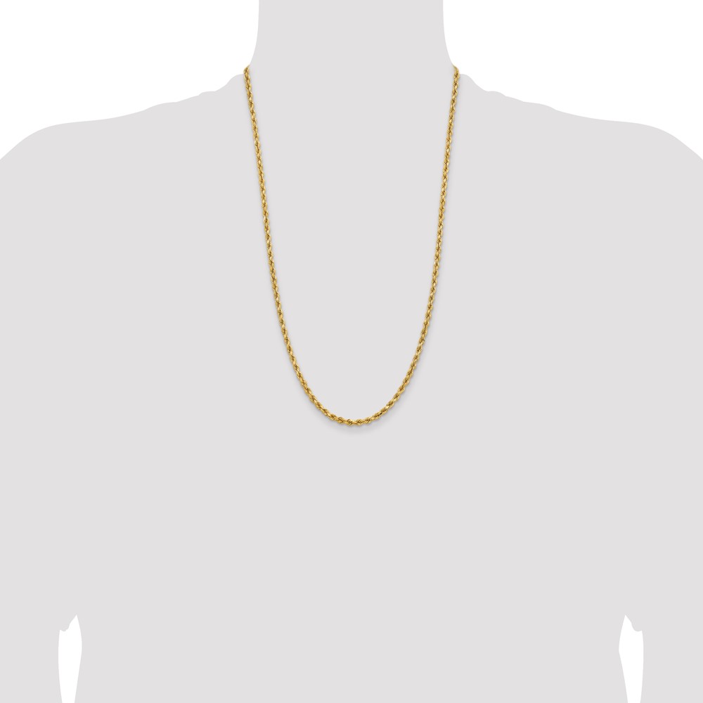 14K 26 inch 3.75mm Diamond-cut Rope with Lobster Clasp Chain (027L-26)
