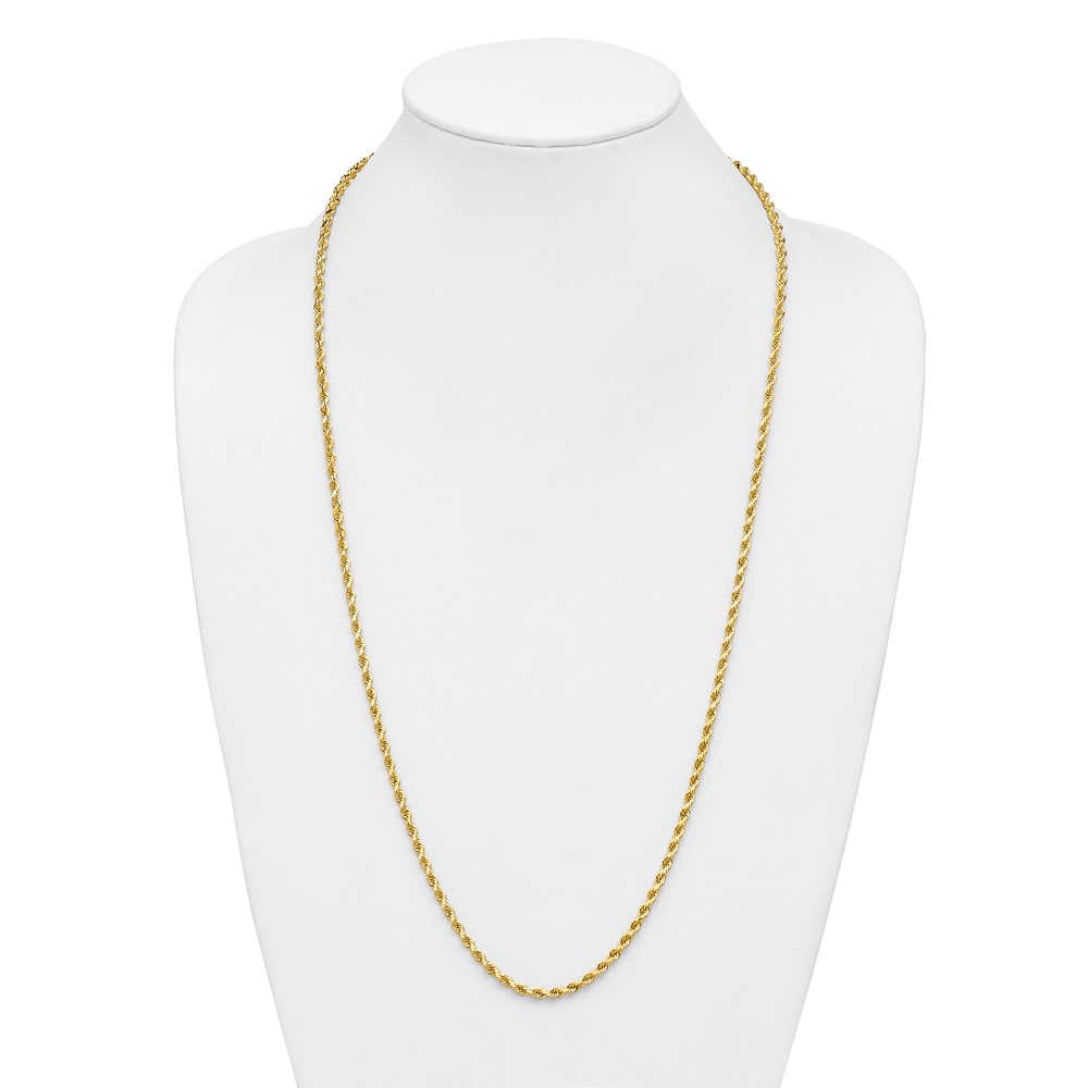 14K 30 inch 3.75mm Diamond-cut Rope with Lobster Clasp Chain (027L-30)