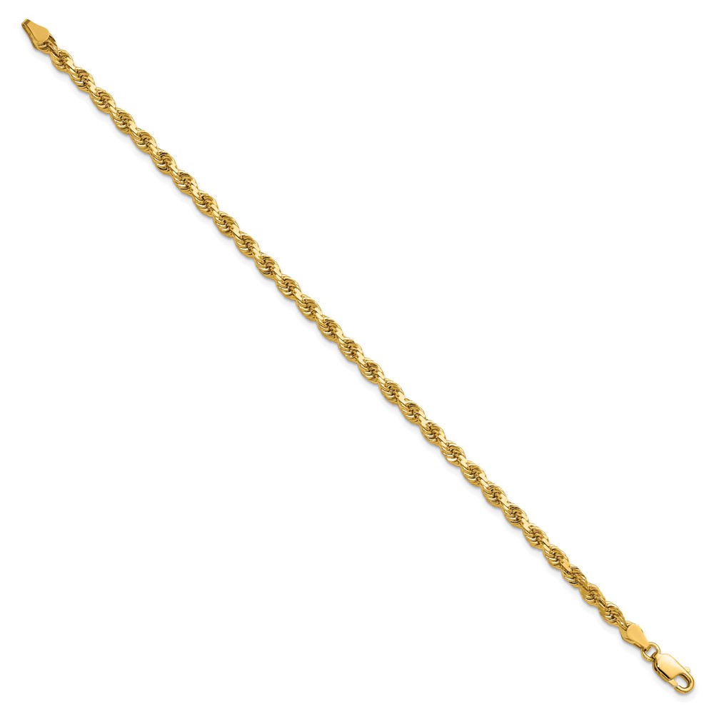 14K 7 inch 3.75mm Diamond-cut Rope with Lobster Clasp Chain (027L-7)