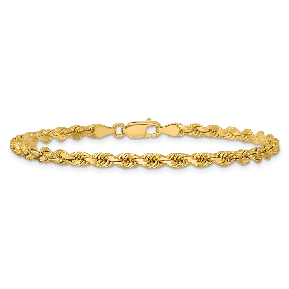 14K 7 inch 3.75mm Diamond-cut Rope with Lobster Clasp Chain (027L-7)
