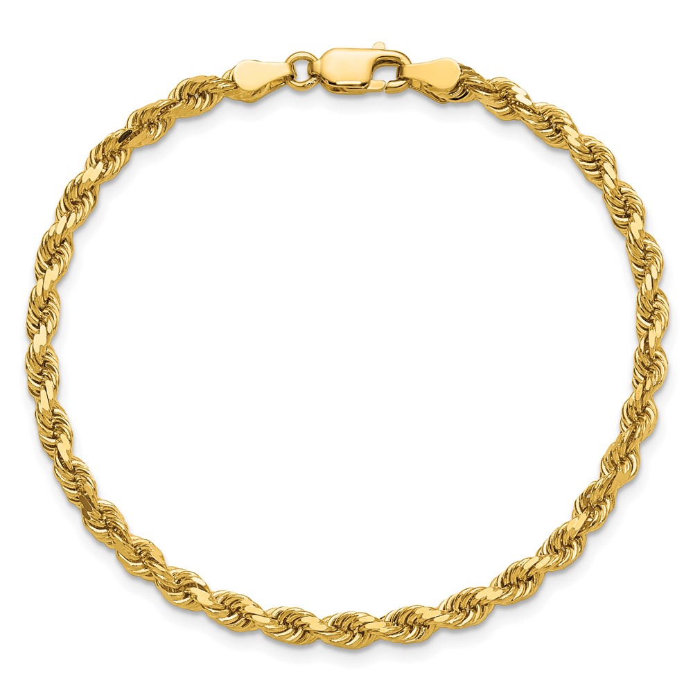14K 7 inch 3.75mm Diamond-cut Rope with Lobster Clasp Chain (027L-7)