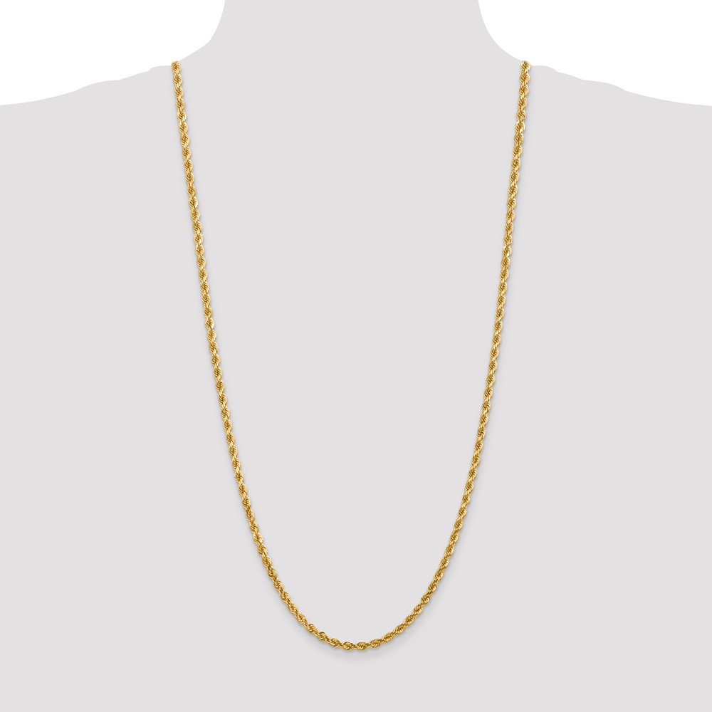 14K 30 inch 4mm Diamond-cut Rope with Lobster Clasp Chain (030L-30)