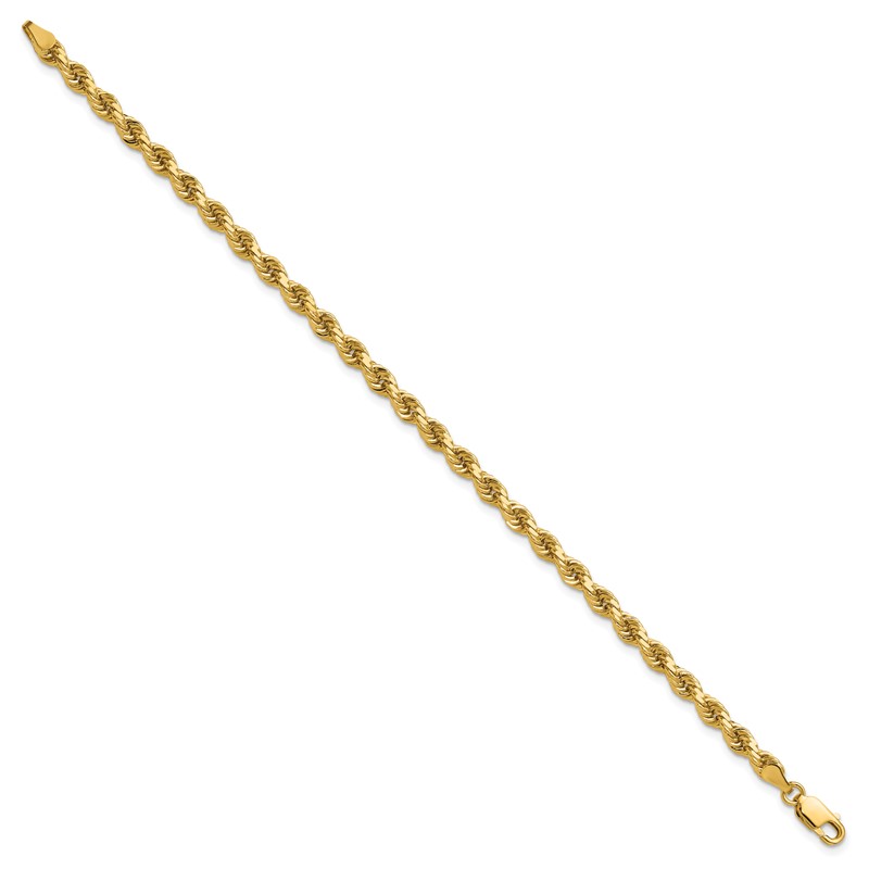 14K 8 inch 4mm Diamond-cut Rope with Lobster Clasp Chain