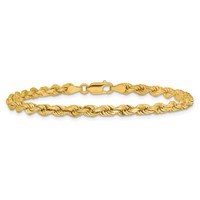 14K 4mm Yellow Gold Diamond-cut Rope Chain with Lobster Clasp - 7in view 4