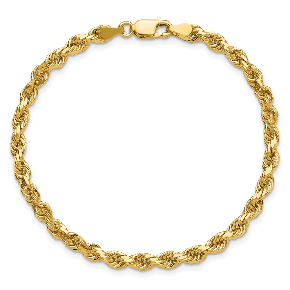 14K 7 inch 4mm Diamond-cut Rope with Lobster Clasp Chain (030L-7)