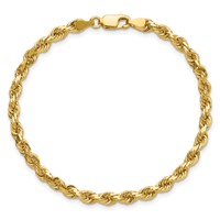 14K 4mm Yellow Gold Diamond-cut Rope Chain with Lobster Clasp - 7in view 5