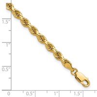 14K 4mm Yellow Gold Diamond-cut Rope Chain with Lobster Clasp - 7in view 3