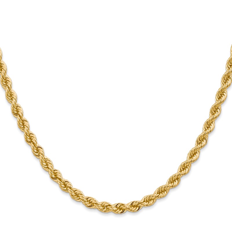 14K 30 inch 4mm Regular Rope with Lobster Clasp Chain