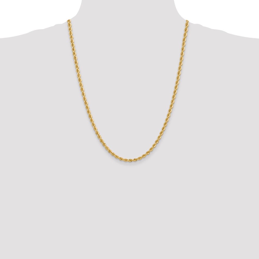 14K 24 inch 4mm Regular Rope with Lobster Clasp Chain (030S-24)