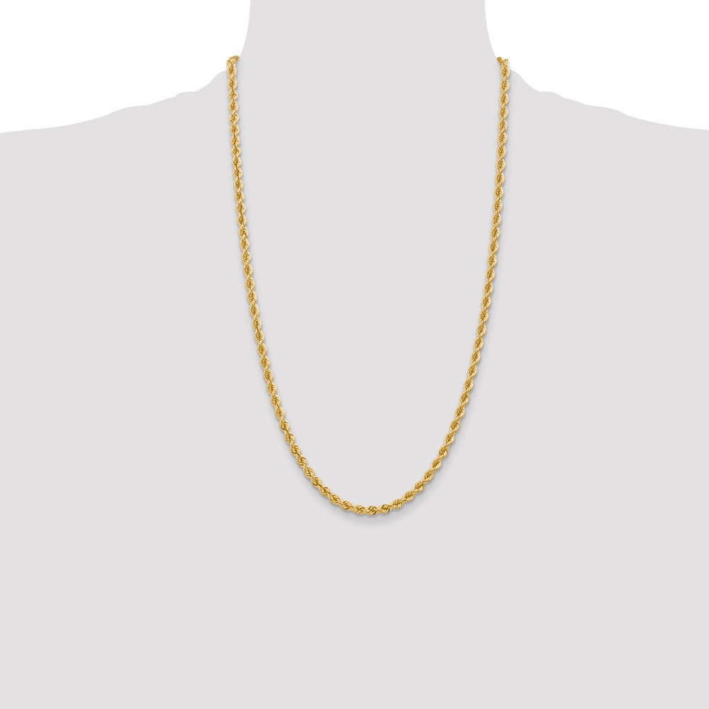 14K 26 inch 4mm Regular Rope with Lobster Clasp Chain (030S-26)