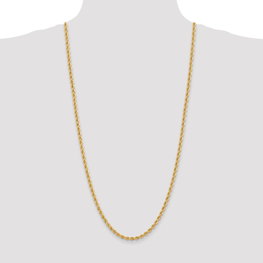 14K 30 inch 4mm Regular Rope with Lobster Clasp Chain (030S-30)