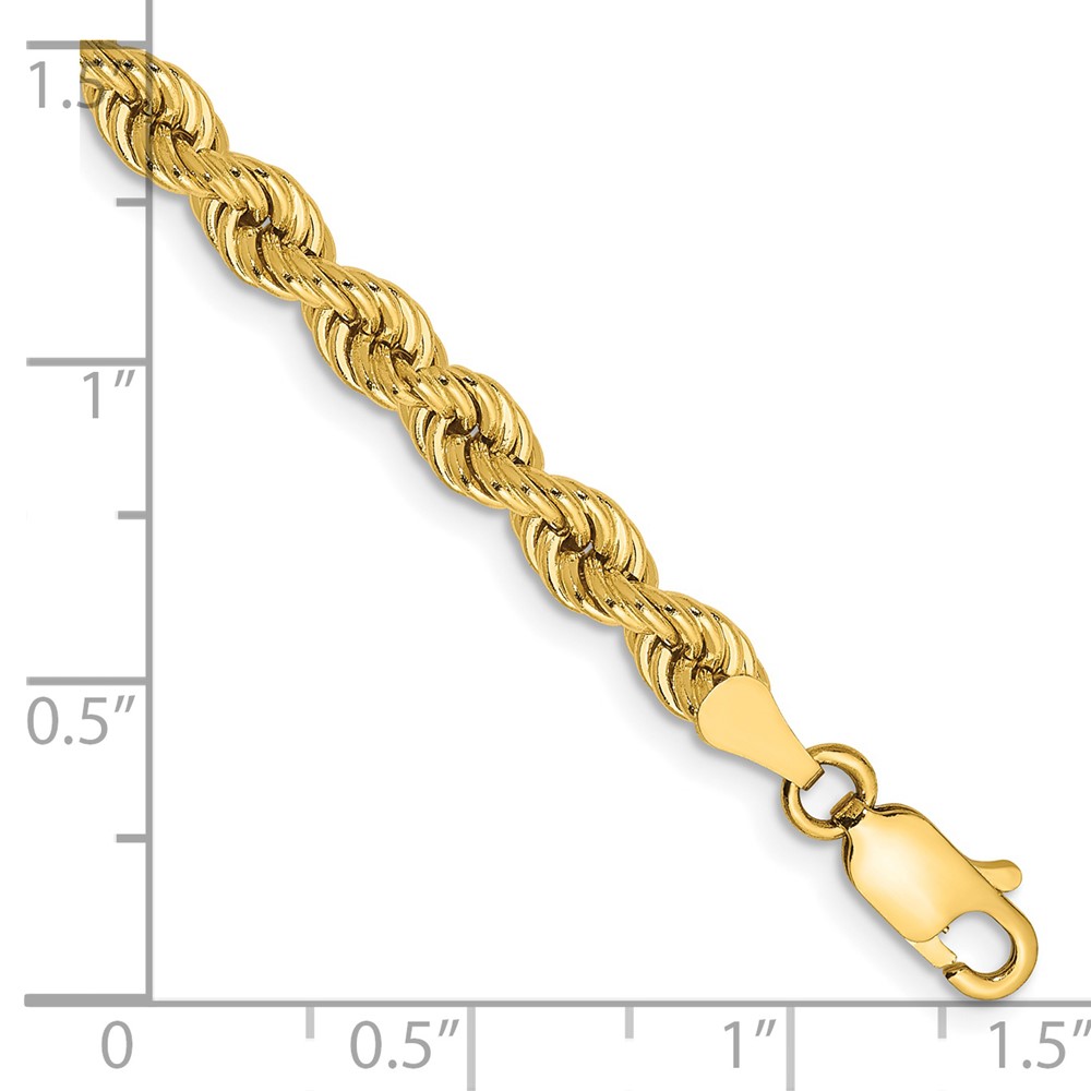 14K 7 inch 4mm Regular Rope with Lobster Clasp Chain (030S-7)