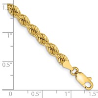 14K 4mm Yellow Gold Regular Rope Chain with Lobster Clasp - 7in view 2