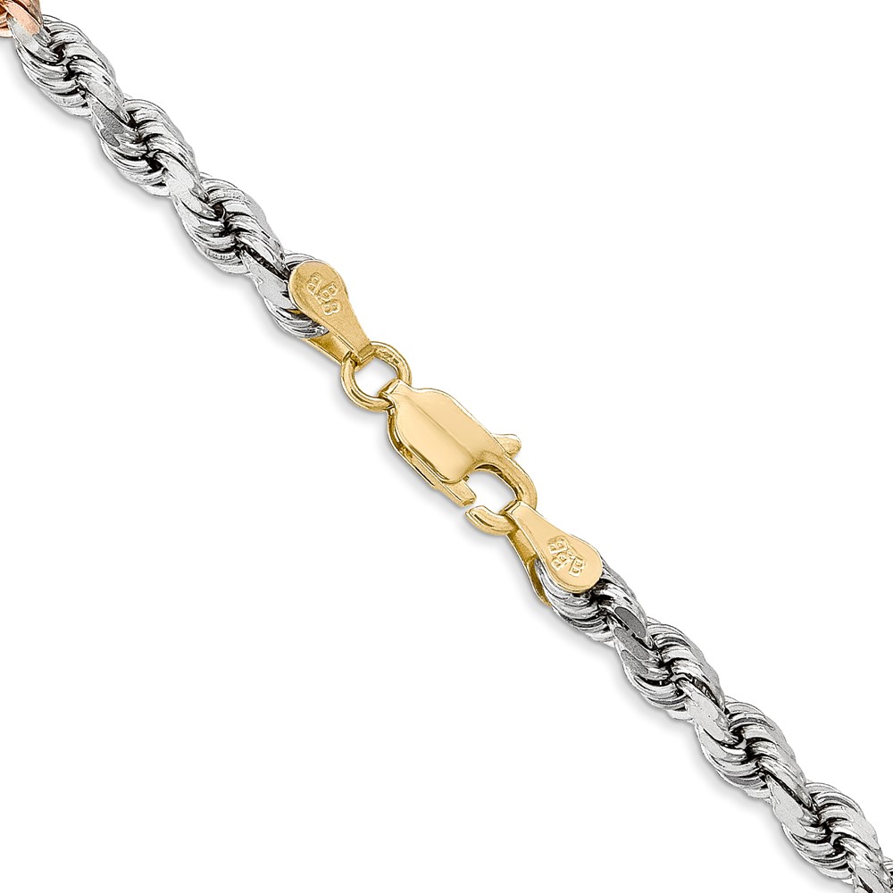 14k Tri-Color 4mm D/C Rope Chain (030TC-22)