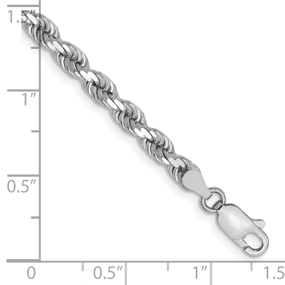 10k White Gold 4mm Diamond-cut Rope Chain (10K030W-7)