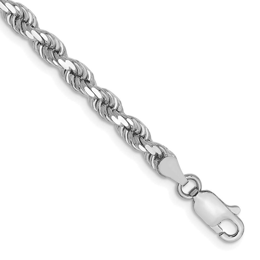 10k White Gold 4mm Diamond-cut Rope Chain (10K030W-7)
