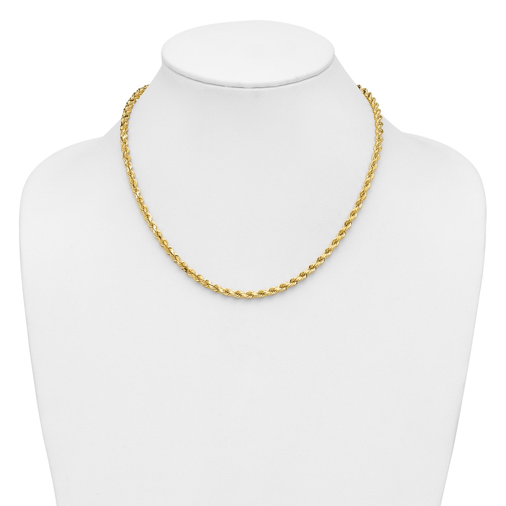 14K 18 inch 4.25mm Diamond-cut Rope with Lobster Clasp Chain (033L-18)
