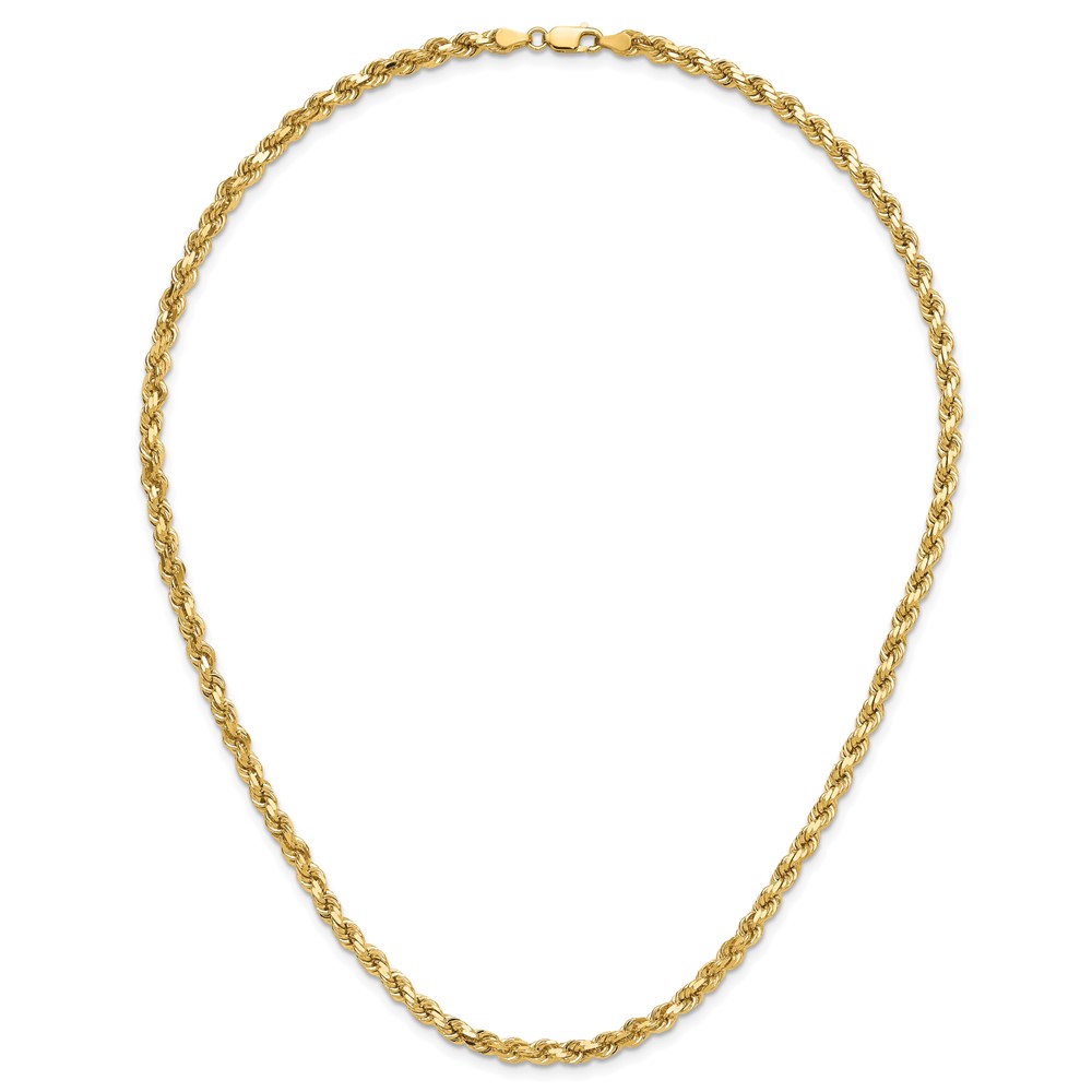 14K 18 inch 4.25mm Diamond-cut Rope with Lobster Clasp Chain (033L-18)