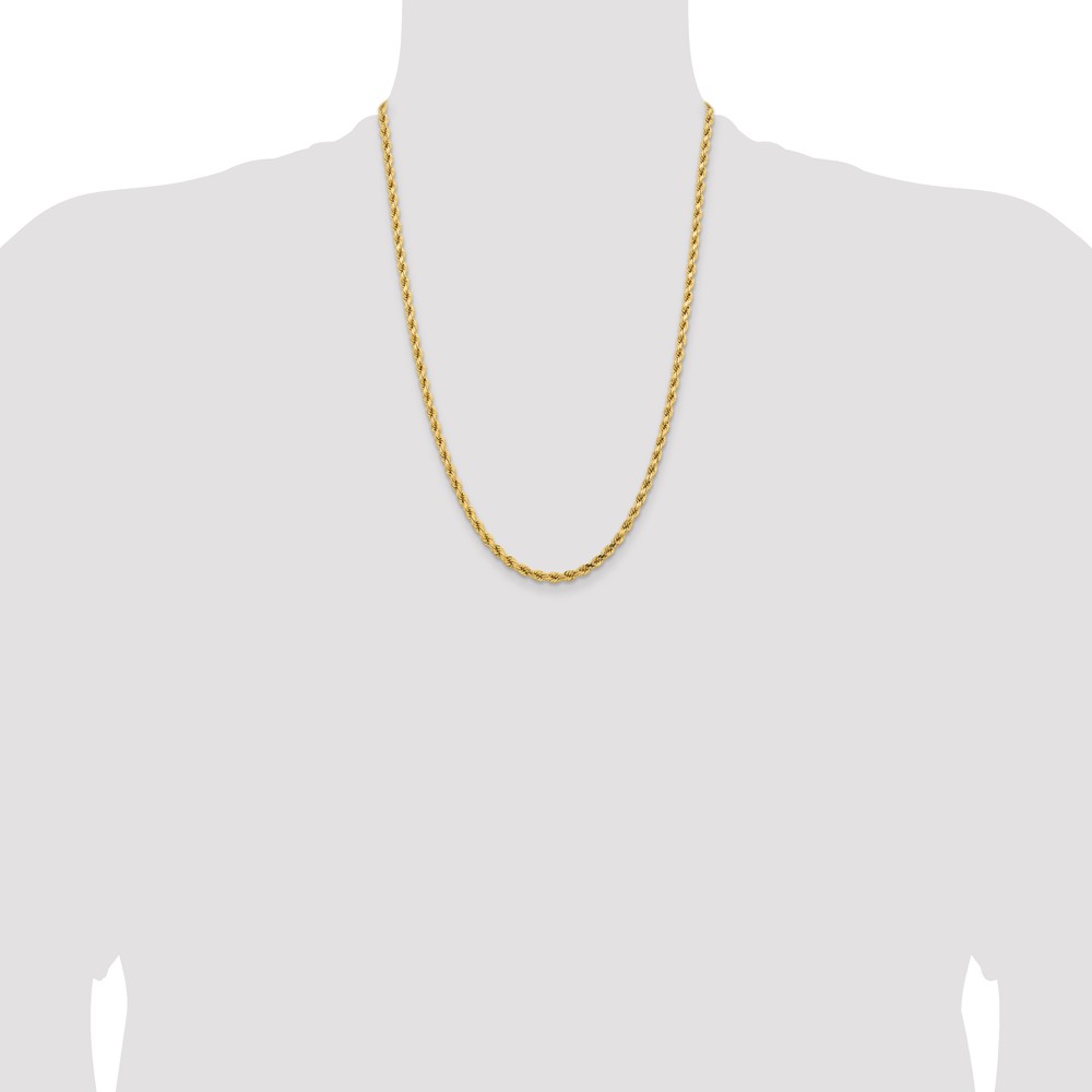 14K 24 inch 4.25mm Diamond-cut Rope with Lobster Clasp Chain (033L-24)