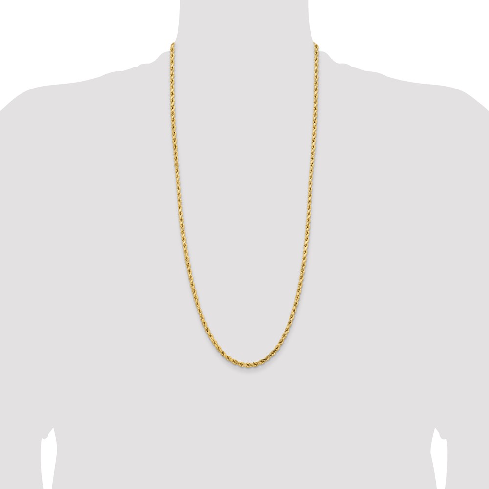 14K 30 inch 4.25mm Diamond-cut Rope with Lobster Clasp Chain (033L-30)
